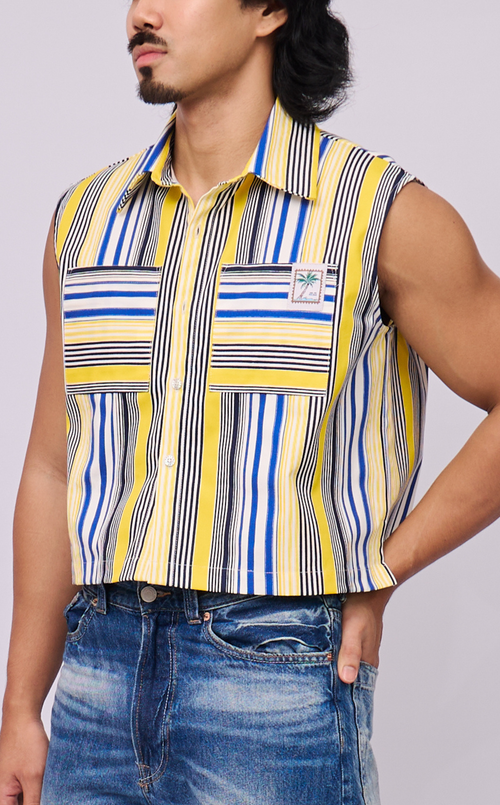 NANO SHIRT - BLUE AND YELLOW STRIPES
