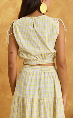 NALA TOP - YELLOW MICRO PLAID Shop.TayoStudio