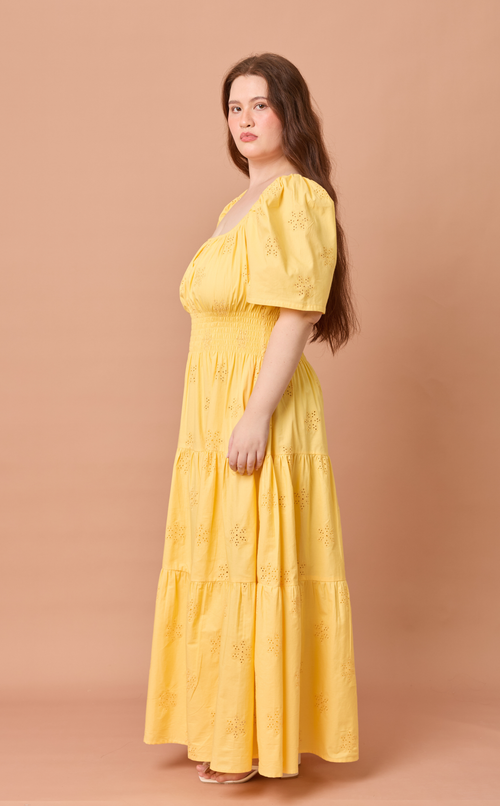 MUTYA DRESS - YELLOW EYELET