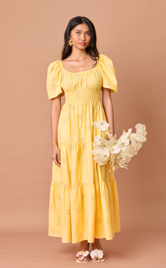 MUTYA DRESS - YELLOW EYELET
