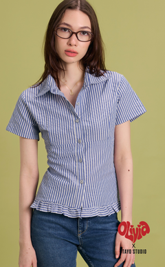 LIV TOP - BLUE SEERSUCKER