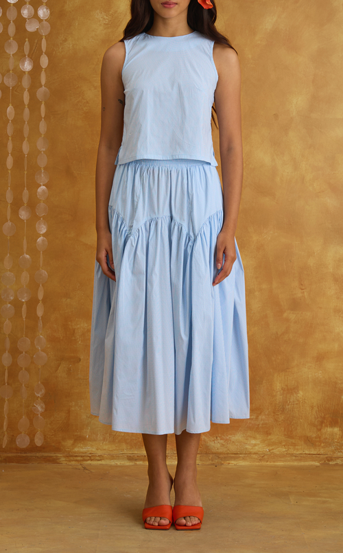 LIGAYA SET - LIGHT BLUE GRID Shop.TayoStudio