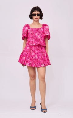 VANIA TOP - NEON PINK FLORAL