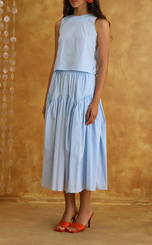 LIGAYA SET - LIGHT BLUE GRID Shop.TayoStudio