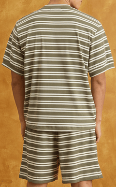 JOSE TEE - OLIVE GREEN STRIPES