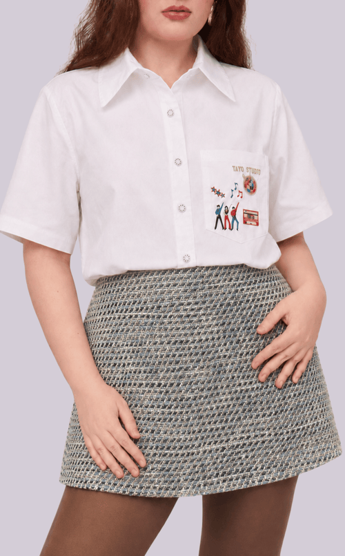 KAROL SKORT - GRAY TWEED