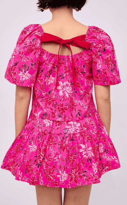 VANIA TOP - NEON PINK FLORAL