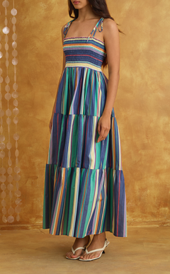 LILIANA MAXI DRESS - OCEAN STRIPES