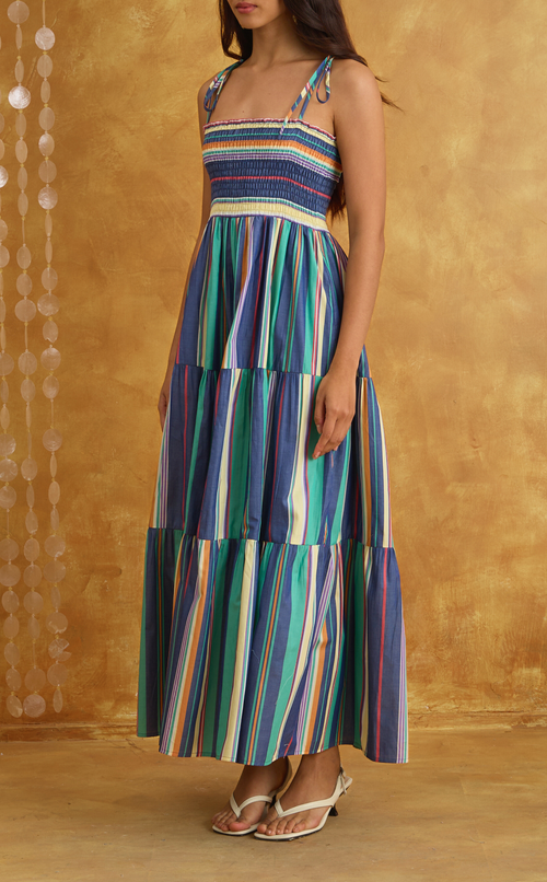 LILIANA MAXI DRESS - OCEAN STRIPES