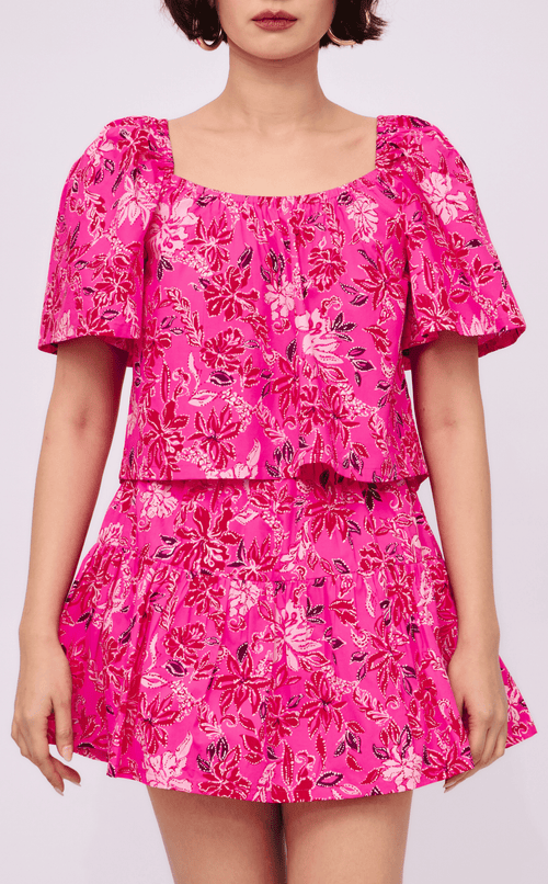 VANIA TOP - NEON PINK FLORAL