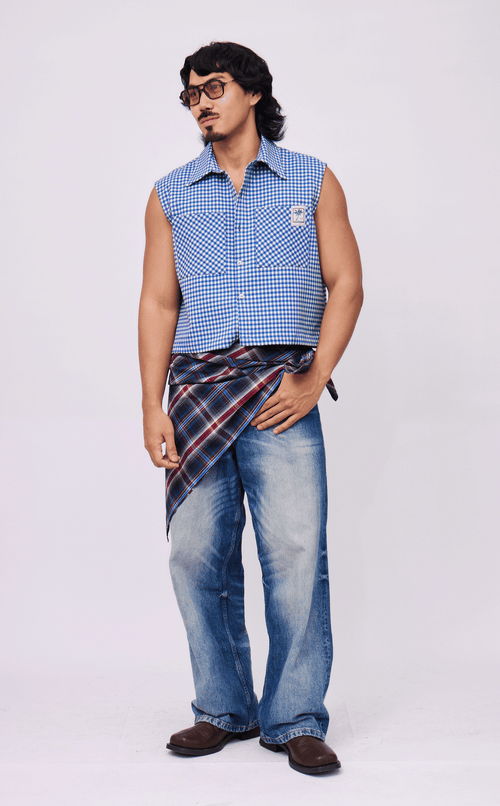 NANO SHIRT - BLUE GINGHAM 2