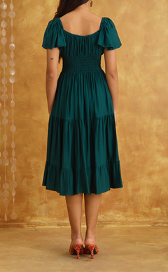 ODESSA MIDI DRESS - EMERALD Shop.TayoStudio