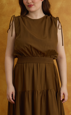 NALA TOP - BROWN SATIN Shop.TayoStudio