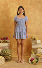 PENELOPE MINI DRESS - PURPLE GREEN MICRO PLAID Shop.TayoStudio