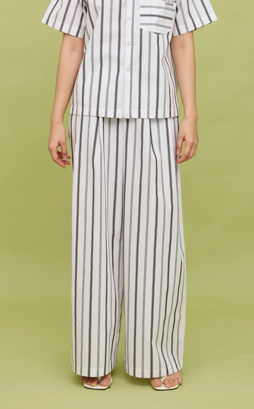 DATU PANTS - BLACK AND WHITE STRIPES