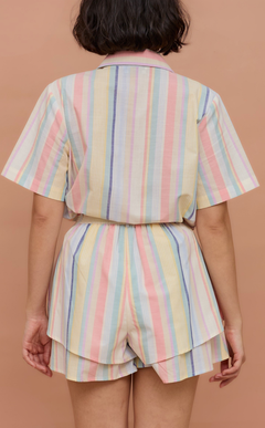 AZUL SHORTS - PASTEL MULTICOLOR STRIPES