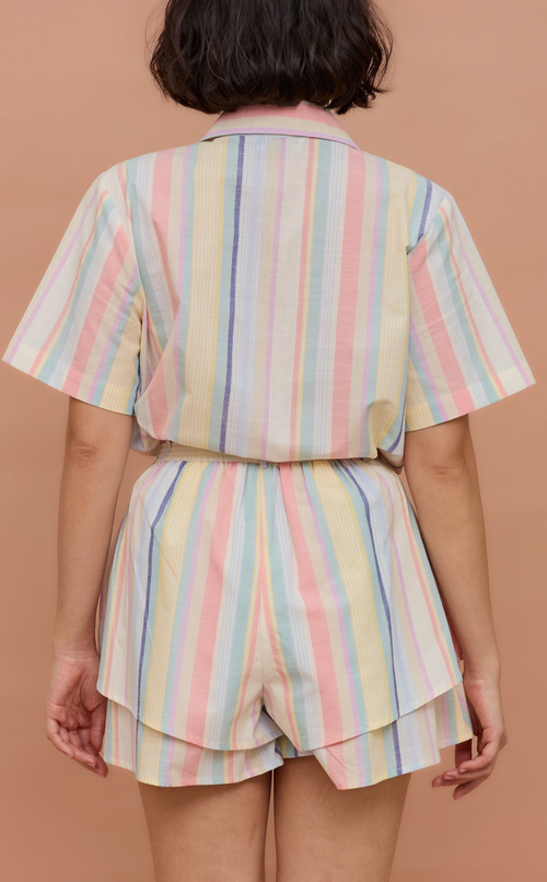 AZUL SHORTS - PASTEL MULTICOLOR STRIPES