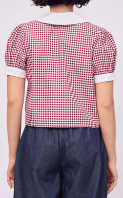 DANI TOP - MAROON GINGHAM
