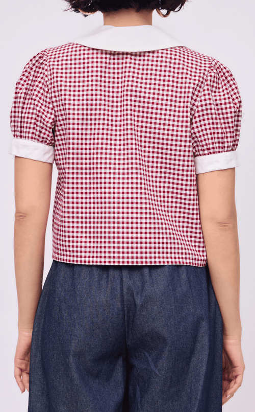 DANI TOP - MAROON GINGHAM