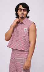 NANO SHIRT - MAROON GINGHAM