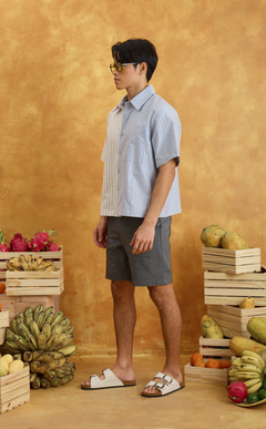 SULTAN SHIRT - WHITE & BLUE NAUTICAL STRIPES Shop.TayoStudio