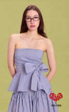 PLUMA TOP - BLUE SEERSUCKER