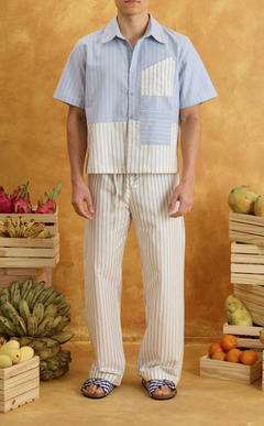 ZION PANTS - WHITE NAUTICAL STRIPES Shop.TayoStudio