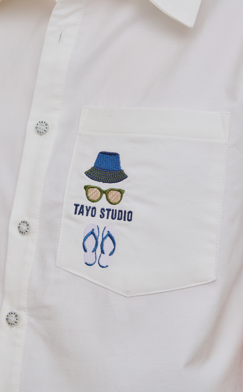 PINO TOP -  OFF WHITE LINEN (APLAYA) W/ EMBRO