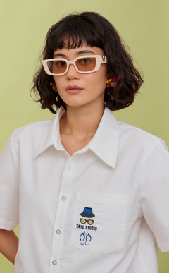 PINO TOP -  OFF WHITE LINEN (APLAYA) W/ EMBRO