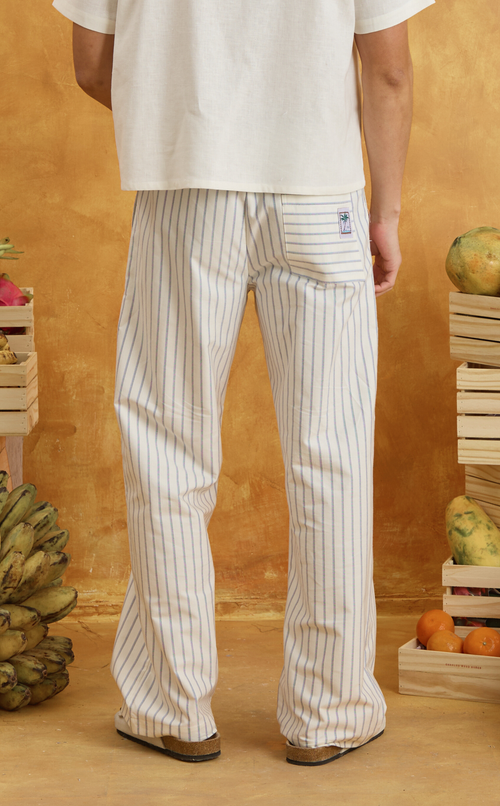 ZION PANTS - WHITE NAUTICAL STRIPES Shop.TayoStudio