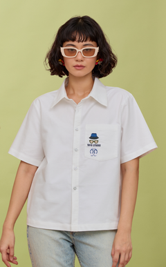PINO TOP -  OFF WHITE LINEN (APLAYA) W/ EMBRO