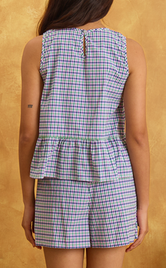 ROSANNA SET - PURPLE GREEN MICRO PLAID Shop.TayoStudio