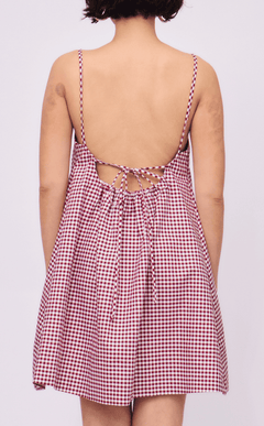 BORA DRESS - MAROON GINGHAM