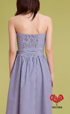 PLUMA DRESS - BLUE SEERSUCKER