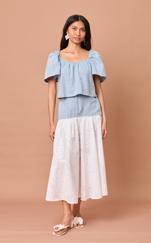 PACITA SKIRT - WHITE LACE COMBI