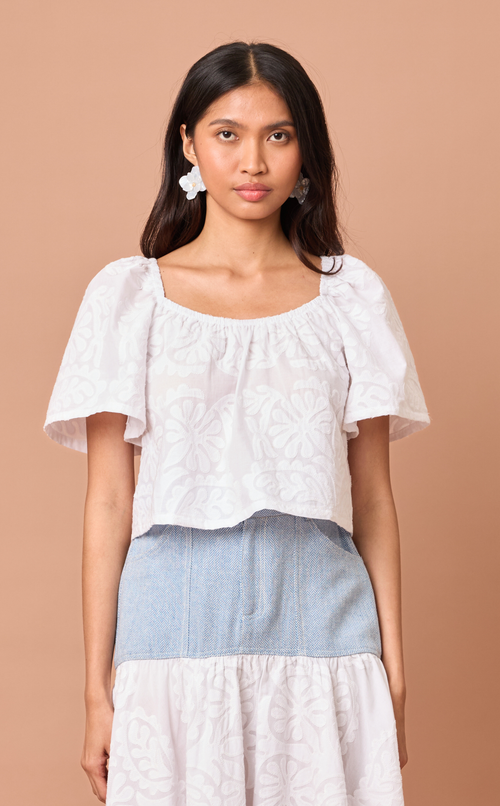 VANIA TOP - WHITE LACE