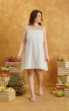 BORA DRESS - WHITE NAUTICAL STRIPES Shop.TayoStudio