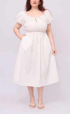 AMELIE DRESS - WHITE POPLIN