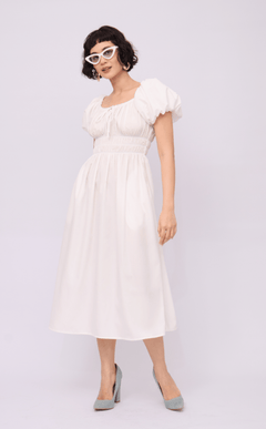 AMELIE DRESS - WHITE POPLIN