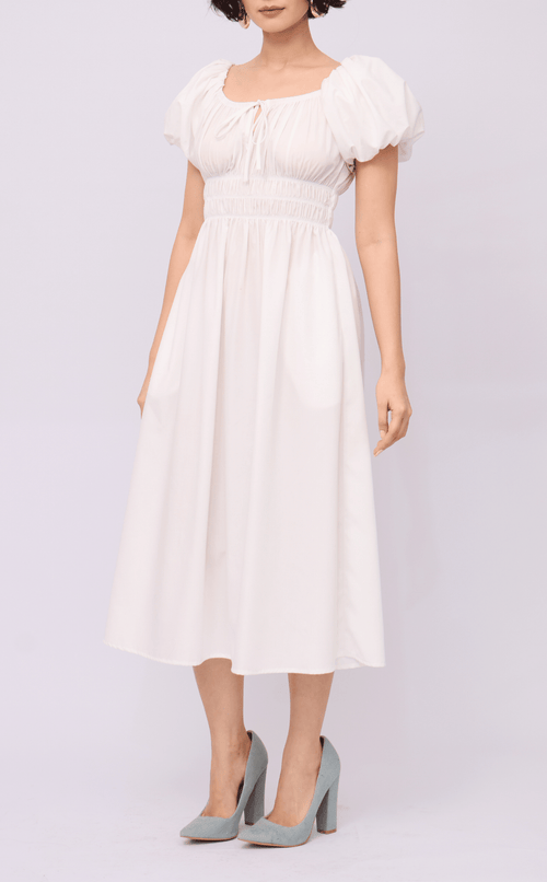 AMELIE DRESS - WHITE POPLIN
