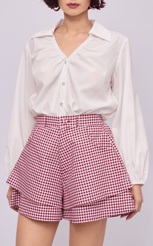 ELISSE TOP - WHITE POPLIN