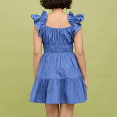 POPPY MINI DRESS - CORNFLOWER