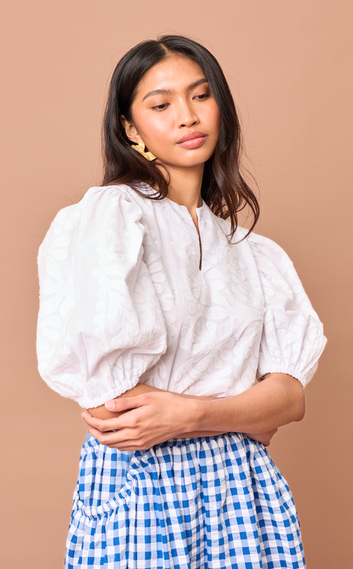 MELCHORA TOP - WHITE LACE