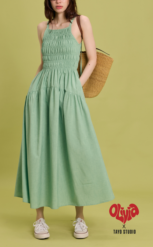 OLIVIA DRESS - PISTACHIO