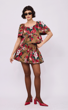 VANIA TOP - VINTAGE RED FLORAL