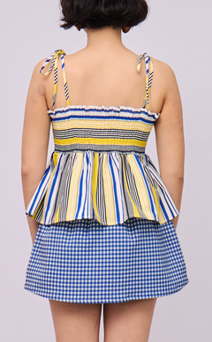 GABI TOP - BLUE AND YELLOW STRIPES