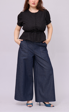 CELINE TOP - BLACK EYELET