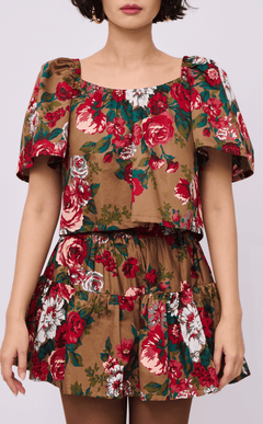 STACY SKORT - VINTAGE RED FLORAL