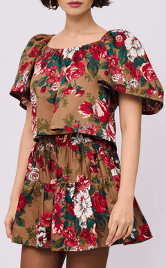 VANIA TOP - VINTAGE RED FLORAL