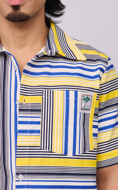 SULTAN SHIRT - BLUE AND YELLOW STRIPES